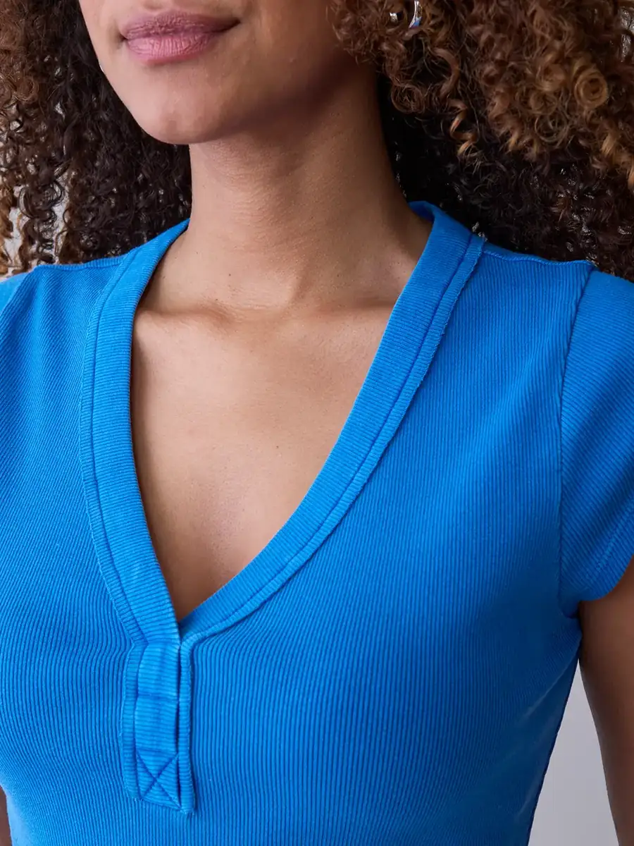Washed Cap Sleeve Carter Top